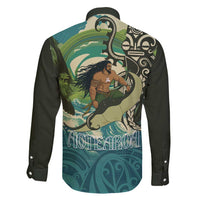 Aotearoa Tangaroa Atua Family Matching Short Sleeve Bodycon Dress and Hawaiian Shirt New Zealand God Of The Ocean LT14 - Polynesian Pride