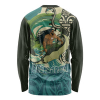 Aotearoa Tangaroa Atua Long Sleeve Shirt New Zealand God Of The Ocean LT14 - Polynesian Pride