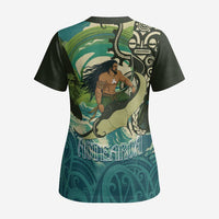 Aotearoa Tangaroa Atua Scrub Top New Zealand God Of The Ocean - Polynesian Pride