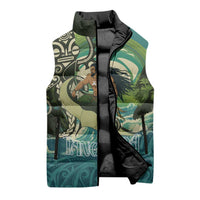 Aotearoa Tangaroa Atua Sleeveless Puffer Jacket New Zealand God Of The Ocean - Polynesian Pride