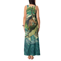 Aotearoa Tangaroa Atua Tank Maxi Dress New Zealand God Of The Ocean LT14 - Polynesian Pride