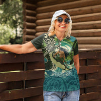 Aotearoa Tangaroa Atua Women Polo Shirt New Zealand God Of The Ocean LT14 - Polynesian Pride