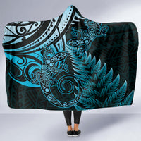 New Zealand Lizard Hooded Blanket Silver Fern Aotearoa Maori Blue Version LT14 - Polynesian Pride