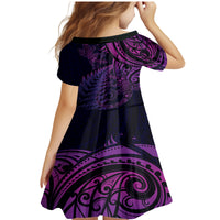 New Zealand Lizard Family Matching Mermaid Dress and Hawaiian Shirt Silver Fern Aotearoa Maori Purple Version LT14 - Polynesian Pride