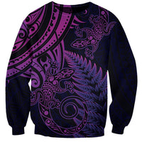 New Zealand Lizard Sweatshirt Silver Fern Aotearoa Maori Purple Version LT14 Unisex Purple - Polynesian Pride