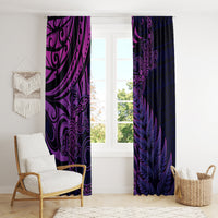 New Zealand Lizard Window Curtain Silver Fern Aotearoa Maori Purple Version LT14 - Polynesian Pride