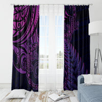 New Zealand Lizard Window Curtain Silver Fern Aotearoa Maori Purple Version LT14 - Polynesian Pride