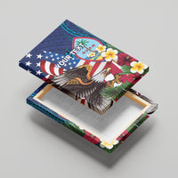 Personalised United States And Guam Canvas Wall Art USA Eagle With Guahan Seal Tropical Vibes