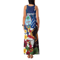 Personalised United States And Guam Family Matching Tank Maxi Dress and Hawaiian Shirt USA Eagle With Guahan Seal Tropical Vibes LT14 - Polynesian Pride