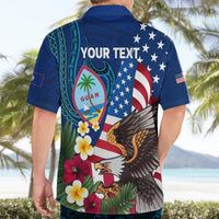 Personalised United States And Guam Hawaiian Shirt USA Eagle With Guahan Seal Tropical Vibes LT14 - Polynesian Pride
