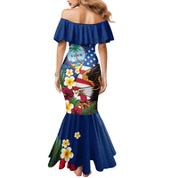 Personalised United States And Guam Mermaid Dress USA Eagle With Guahan Seal Tropical Vibes