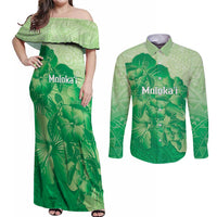 Aloha Hawaii Molokai Island Couples Matching Off Shoulder Maxi Dress and Long Sleeve Button Shirt Hibiscus Tribal Honu Hawaiian Tattoo Green LT14 Green - Polynesian Pride