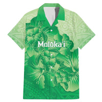 Aloha Hawaii Molokai Island Family Matching Mermaid Dress and Hawaiian Shirt Hibiscus Tribal Honu Hawaiian Tattoo Green LT14 Dad's Shirt - Short Sleeve Green - Polynesian Pride