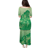Aloha Hawaii Molokai Island Family Matching Puletasi and Hawaiian Shirt Hibiscus Tribal Honu Hawaiian Tattoo Green LT14 - Polynesian Pride