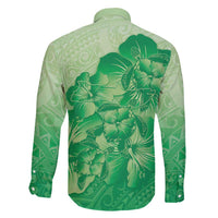 Aloha Hawaii Molokai Island Family Matching Summer Maxi Dress and Hawaiian Shirt Hibiscus Tribal Honu Hawaiian Tattoo Green LT14 - Polynesian Pride