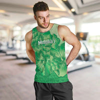 Aloha Hawaii Molokai Island Men Tank Top Hibiscus Tribal Honu Hawaiian Tattoo Green