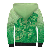 Aloha Hawaii Molokai Island Sherpa Hoodie Hibiscus Tribal Honu Hawaiian Tattoo Green LT14 - Polynesian Pride