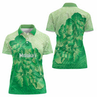 Aloha Hawaii Molokai Island Women Polo Shirt Hibiscus Tribal Honu Hawaiian Tattoo Green LT14 - Polynesian Pride