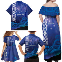 Personalised Matariki New Zealand Family Matching Off Shoulder Maxi Dress and Hawaiian Shirt Maori New Year Galaxy Koru Pattern LT14 - Polynesian Pride