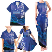 Personalised Matariki New Zealand Family Matching Tank Maxi Dress and Hawaiian Shirt Maori New Year Galaxy Koru Pattern LT14 - Polynesian Pride