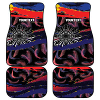 Philippines Sun Tattoo Car Mats Feathers Filipinas Grunge Style Black