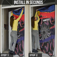 Philippines Sun Tattoo Door Cover Feathers Filipinas Grunge Style Black