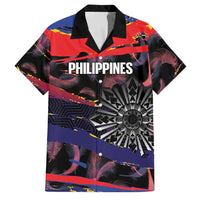 Philippines Sun Tattoo Family Matching Puletasi and Hawaiian Shirt Feathers Filipinas Grunge Style Black