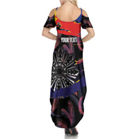 Philippines Sun Tattoo Family Matching Summer Maxi Dress and Hawaiian Shirt Feathers Filipinas Grunge Style Black LT14 - Polynesian Pride
