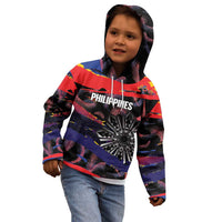 Philippines Sun Tattoo Kid Hoodie Feathers Filipinas Grunge Style Black