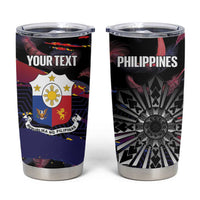 Philippines Sun Tattoo Tumbler Cup Feathers Filipinas Grunge Style Black