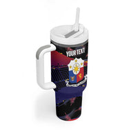 Philippines Sun Tattoo Tumbler With Handle Feathers Filipinas Grunge Style Black