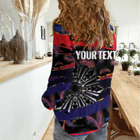 Philippines Sun Tattoo Women Casual Shirt Feathers Filipinas Grunge Style Black