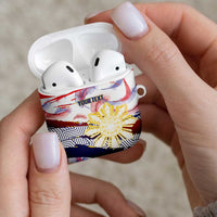 Philippines Sun Tattoo AirPods Case Feathers Filipinas Grunge Style White