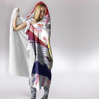 Philippines Sun Tattoo Hooded Blanket Feathers Filipinas Grunge Style White