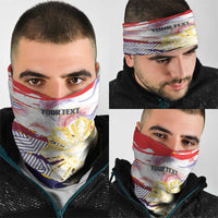 Philippines Sun Tattoo Neck Gaiter Feathers Filipinas Grunge Style White