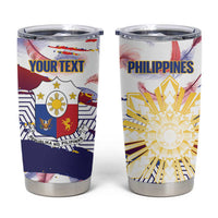Philippines Sun Tattoo Tumbler Cup Feathers Filipinas Grunge Style White