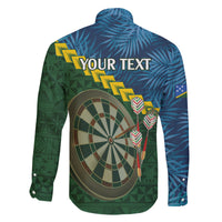 Personalised Solomon Islands Darts Family Matching Long Sleeve Bodycon Dress and Hawaiian Shirt Tropical Leaves Melanesian Pattern LT14 - Polynesian Pride