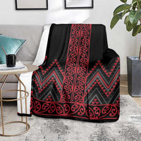 Red Aotearoa Mangopare Kowhaiwhai and Niho Taniwha Blanket Maori New Zealand