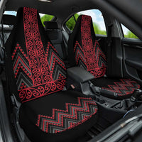 Red Aotearoa Mangopare Kowhaiwhai and Niho Taniwha Car Seat Cover Maori New Zealand LT14 One Size Red - Polynesian Pride