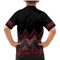 Red Aotearoa Mangopare Kowhaiwhai and Niho Taniwha Family Matching Mermaid Dress and Hawaiian Shirt Maori New Zealand LT14 - Polynesian Pride