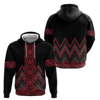 Red Aotearoa Mangopare Kowhaiwhai and Niho Taniwha Hoodie Maori New Zealand LT14 - Polynesian Pride