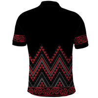Red Aotearoa Mangopare Kowhaiwhai and Niho Taniwha Polo Shirt Maori New Zealand LT14 - Polynesian Pride