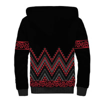 Red Aotearoa Mangopare Kowhaiwhai and Niho Taniwha Sherpa Hoodie Maori New Zealand LT14 - Polynesian Pride