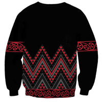 Red Aotearoa Mangopare Kowhaiwhai and Niho Taniwha Sweatshirt Maori New Zealand