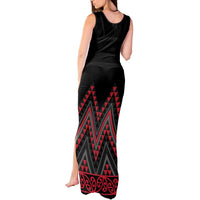 Red Aotearoa Mangopare Kowhaiwhai and Niho Taniwha Tank Maxi Dress Maori New Zealand LT14 - Polynesian Pride