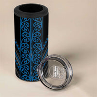 Blue Aotearoa Mangopare Kowhaiwhai and Niho Taniwha 4 in 1 Can Cooler Tumbler Maori New Zealand LT14 - Polynesian Pride