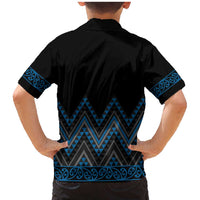 Blue Aotearoa Mangopare Kowhaiwhai and Niho Taniwha Family Matching Mermaid Dress and Hawaiian Shirt Maori New Zealand LT14 - Polynesian Pride