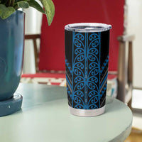 Blue Aotearoa Mangopare Kowhaiwhai and Niho Taniwha Tumbler Cup Maori New Zealand LT14 - Polynesian Pride