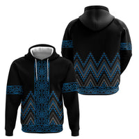 Blue Aotearoa Mangopare Kowhaiwhai and Niho Taniwha Zip Hoodie Maori New Zealand LT14 - Polynesian Pride