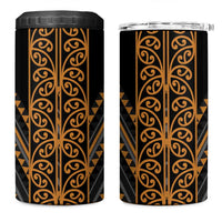 Gold Aotearoa Mangopare Kowhaiwhai and Niho Taniwha 4 in 1 Can Cooler Tumbler Maori New Zealand LT14 One Size: 16 oz Gold - Polynesian Pride